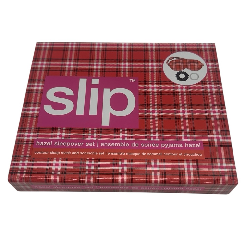 SLIP Hazel Sleepover Set made with SlipSilk 3pc Sleep Mask & Scrunchie Hair Ties - Picture 2 of 3